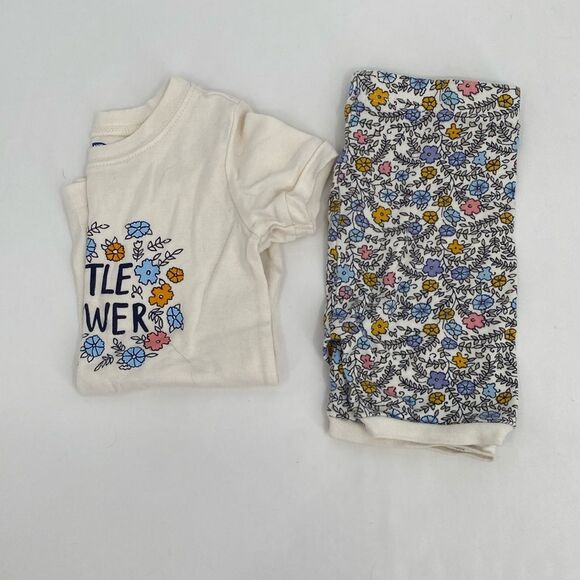 Old Navy 5T Pajamas PJ Set Short Sleeve Shirt Shorts Floral Print - Picture 1 of 4